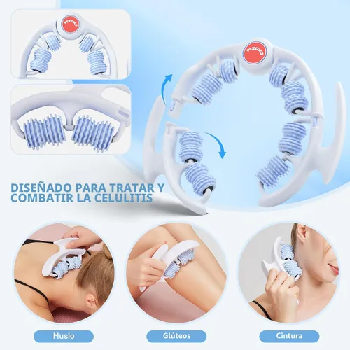 Miniatura 6 de Herramienta de masaje para celulitis, masajeador de drenaje linfático, rodillo muscular, masaje de fascia profunda, eliminación de piel con 14