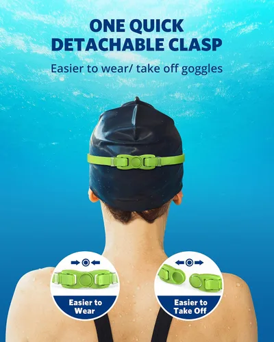 Miniatura 6 de Aegend - Gafas de natación, paquete de 2 gafas de natación sin filtraciones, para adultos, hombres, mujeres y jóvenes Rosa y verde