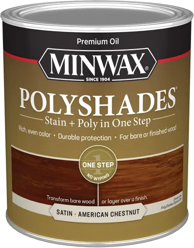 Miniatura 21 de Minwax PolyShades Tinte de Madera + Acabado de Poliuretano – Cuarto, Roble Misión, Brillo Mission Oak