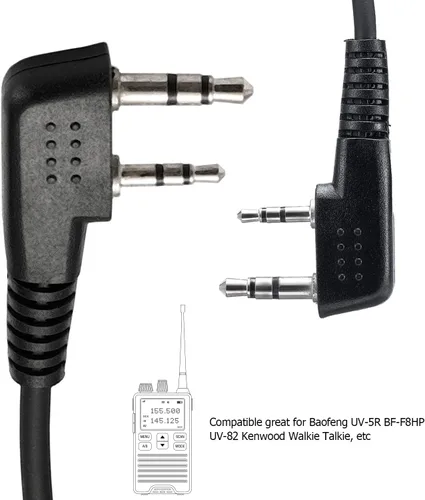 Miniatura 2 de Compatible con Baofeng UV-5R BF-F8HP UV-82 Radios Auricular Kenwood 2 Pin Radio bidireccional Walkie Walkie Walkie Kit de vigilancia Auriculares