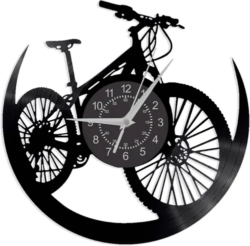 Reloj de pared de disco de vinilo para bicicleta, creativo de 12 pulgadas, decoración de bicicleta de montaña, regalos para hombres y mujeres, hecho