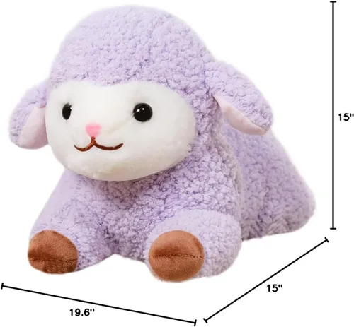 Miniatura 5 de ELAINREN Almohada rellena de ovejas moradas ultrasuaves Cuddle Cordero Felpa Cojín Decoración Regalos/19.6