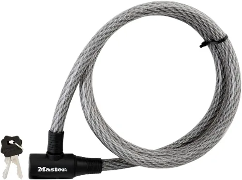 Miniatura 10 de Master Lock 8364DCC Candado de cable para bicicleta con llave, 1.5 m de largo, Negro