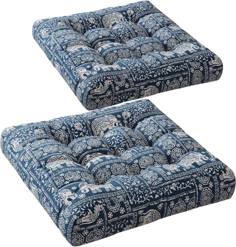 Codi Juego de 2 Almohadas de Suelo para Meditación, Almohadas Grandes para Asientos de Adultos y Niños, Cojín Bohemio para Chimenea Yoga Sala de