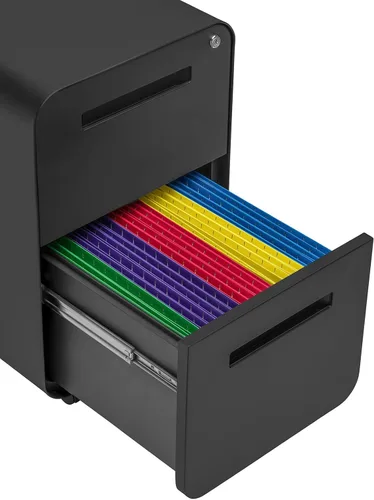 Miniatura 6 de Laura Davidson Furniture Stockpile - Archivador móvil de 2 cajones con cerradura, archivador de metal para debajo del escritorio, carpetas