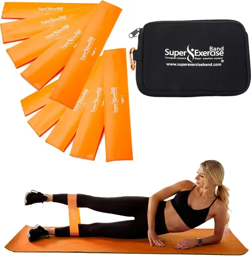 Miniatura 17 de Mini bandas de bucle extra largas sin látex de 14 x 3 pulgadas de EE. UU. en 3, 5, 10 paquetes de 10 unidades. 10 fortalezas para entrenamiento
