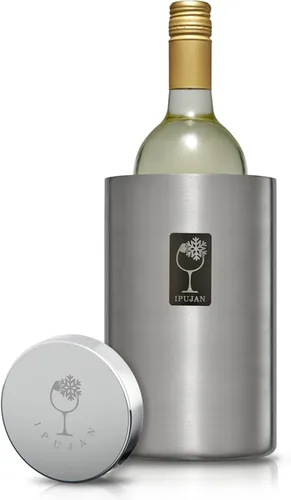 Cubo enfriador de vino con piedra de hielo inoxidable, cubo de champán para botella individual de 25.4 fl oz de frío hasta 5 horas, cubo enfriador