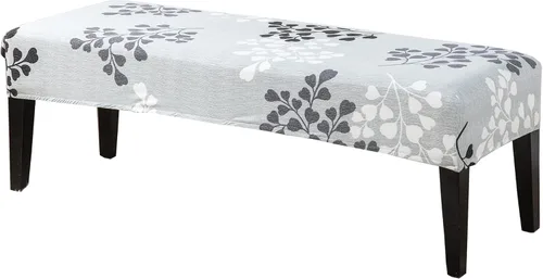 Miniatura 15 de CRFATOP Funda de cojín rectangular estampada para banco de comedor, elástica, extraíble y lavable, protector de banco tapizado para comedor, sala