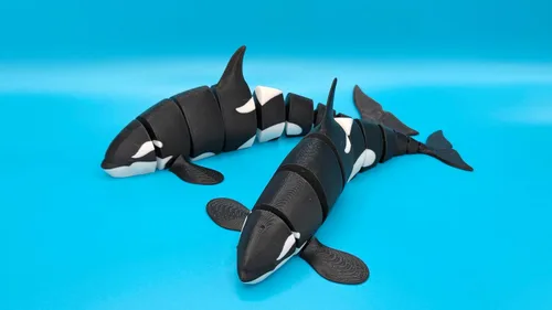 Miniatura 2 de Ballena Orca flexible Ballena impresa en 3D Ballena de juguete Mini Orca Juguete para niños Cuerpo articulado (una ballena)