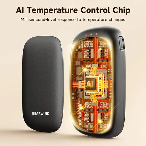 Miniatura 2 de Calentadores de manos eléctricos recargables - Paquete de 2 calentadores de mano magnéticos de bolsillo con chips AI, equipo de caza portátil