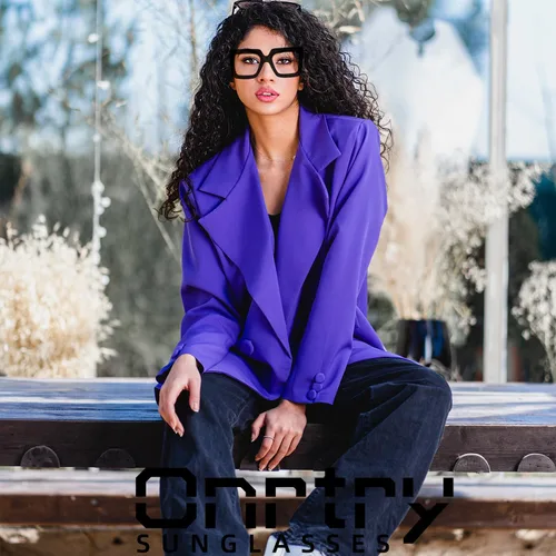 Miniatura 3 de Onrtry - Gafas de luz azul grandes y cuadradas para mujeres y hombres, con marco grueso, para computadora, sin receta, gafas de gran tamaño P4 Negro