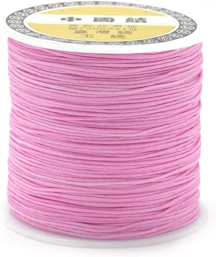 Miniatura 15 de Pandahall - Cordón de nailon para joyería de 109 yardas, cuerda de anudación china de hilo de macramé para joyería Kumihimo (vara dorada)