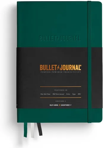 Miniatura 6 de LEUCHTTURM1917 The Official Bullet Journal Edition 2 - Cuaderno construido para BuJo, tamaño mediano A5 204 páginas de papel de 4.23 oz/m², con guía