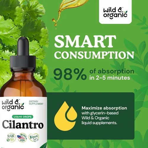 Miniatura 4 de Wild & Organic Tintura de cilantro - Gotas de desintoxicación de hierbas con extracto de cilantro - Suplemento líquido de hoja de cilantro - Gotas