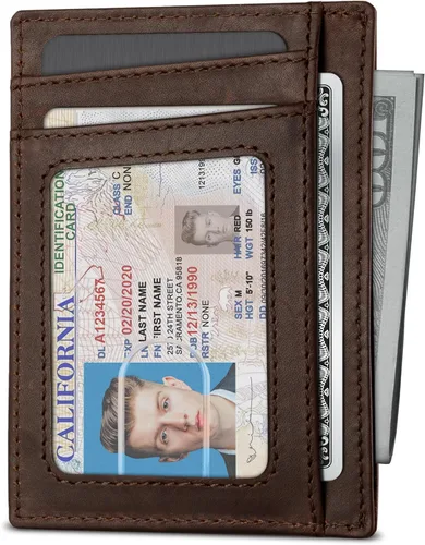 Miniatura 2 de SERMAN BRANDS RFID Blocking Slim Minimalist Mens Front Pocket Wallet. Thin Card Holder. Full Grain Leather Wallets for Men