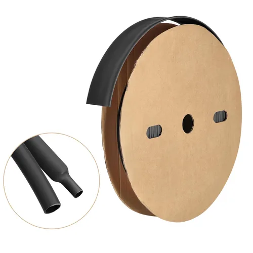 MECCANIXITY Tubo termorretráctil, relación 3:1, 1 pulgada de diámetro, 50 pies, tubo termorretráctil de doble pared, impermeable, sellado, negro