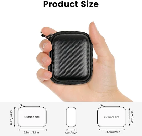 Miniatura 4 de Estuche para auriculares, estuche de transporte para auriculares, bolsa de almacenamiento de auriculares de EVA dura, pequeña bolsa con cremallera