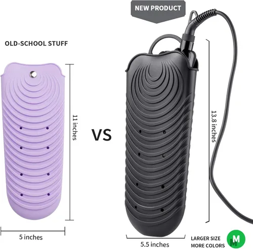 Miniatura 2 de ZAXOP Alfombrilla de rizador resistente al calor y bolsa de viaje – Soporte de silicona para herramientas de pelo caliente para plancha plana, Negro