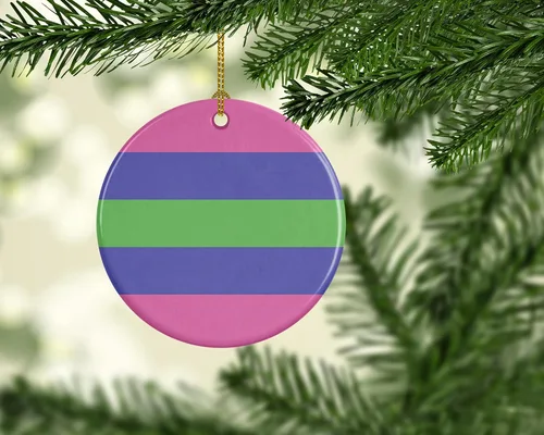 Miniatura 2 de Caroline's Treasures Trigender Pride - Adorno de cerámica para colgar en el árbol de Navidad, para el hogar, Navidad, fiestas, regalo, 3 pulgadas