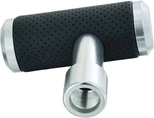 Miniatura 5 de Pomo de palanca de cambios en T para coche, estilo joystick con cubierta de aleación y palanca de cambio de cuero, compatible con la mayoría