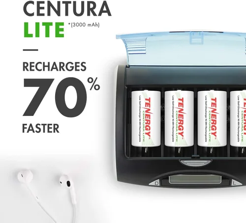 Miniatura 3 de Tenergy Centura Lite - Batería D recargable NiMH de 1.2 V, 3000 mAh de baja autodescarga, batería de tamaño D precargada, certificado UL, paquete