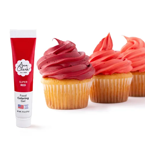 Gel colorante alimentario súper rojo Ann Clark .70 oz. Grado profesional fabricado en Estados Unidos