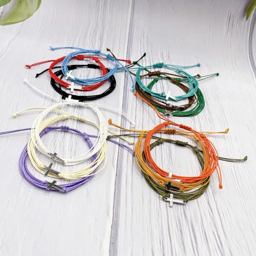 Miniatura 19 de Conjunto de pulseras de playa para hombres y mujeres, pulseras para hombres, pulseras bohemias hechas a mano, pulseras envolventes de joyería