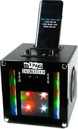 Miniatura 4 de Luces recargables de la máquina del karaoke del bluetooth y dos micrófonos, 5W (SINGCUBE01)