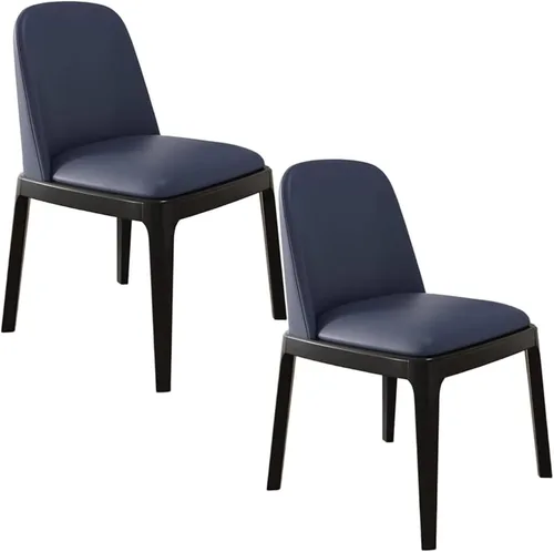 Miniatura 14 de Juego de 2/4 sillas de comedor, sillas de comedor de madera, silla tapizada para sala de estar, silla de vestíbulo sin brazos con respaldo curvo