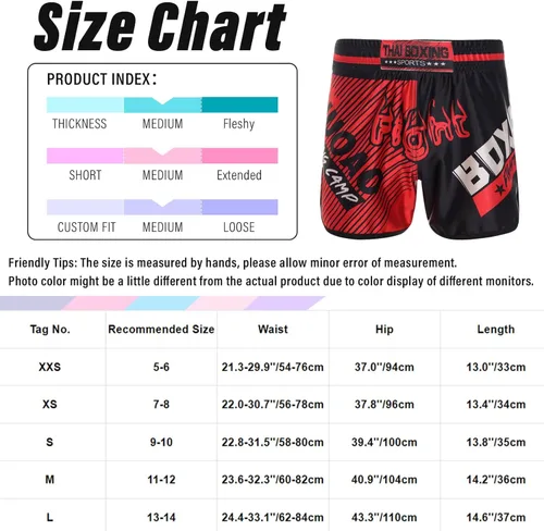 Miniatura 7 de Aiihoo Pantalones cortos de Muay Thai para niños, boxeo, kickboxing, artes marciales, artes marciales, entrenamiento de artes marciales, tronco