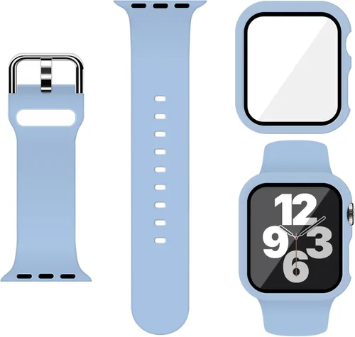 Miniatura 24 de Correa Deportiva de Silicona y Estuche con Protector de Pantalla para Apple Watch Series 11, Series 10, Series 9, Series 8, Series 7, Series 6 SE