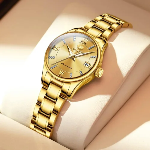 Miniatura 2 de OLEVS - Relojes Automáticos para Mujer con Tourbillon de Diamante, Relojes de Pulsera Elegantes, Fase Lunar, Impermeables, Luminosos