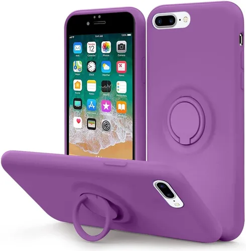 Miniatura 12 de MOCCA - Funda protectora con soporte de anillo, forro de microfibra supersuave y antiarañazos, de cuerpo completo y a prueba de golpes para iPhone 7