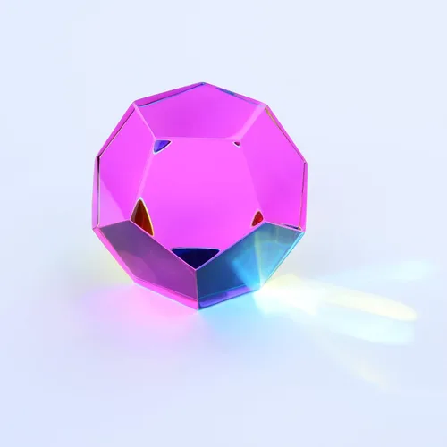 Miniatura 3 de CMY Cubes The Mundus (1.969 in) - Poliedro cian, magenta y amarillo - Dodecaedro de mezcla de colores sustractivo - enseña la mezcla