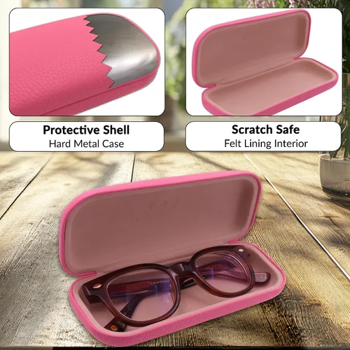 Miniatura 3 de MyEyeglassCase Estuche rígido para lentes de mujer Estuche protector de carcasa dura con bolsa y paño