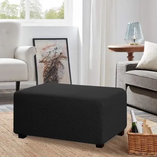 Miniatura 2 de Funda otomana elástica de elastano jacquard rectangular plegable para almacenamiento, 1 pieza de almacenamiento otomana, fundas protectoras otomanas