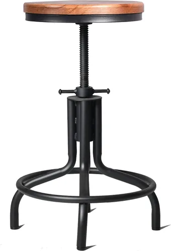 Miniatura 4 de Topower Diseño industrial antiguo de metal de altura ajustable para cocina, comedor, desayuno, taburete de bar de estilo industrial totalmente