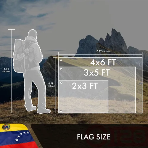 Miniatura 7 de G128 Bandera venezolana de 7 estrellas 3 x 5 pies Serie doble ToughWeave bordado de doble cara de poliéster 210D Bandera de país, diseño
