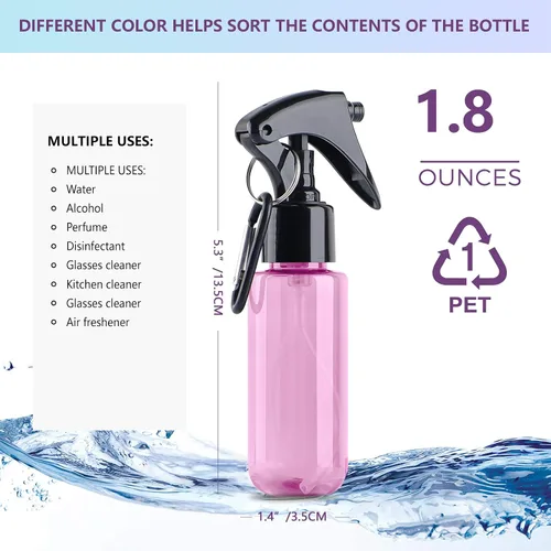Miniatura 2 de TANSHINE Botella de spray pequeña de 1.7 fl oz, botellas de espray de agua de tamaño de viaje, botella de spray portátil desinfectante de manos
