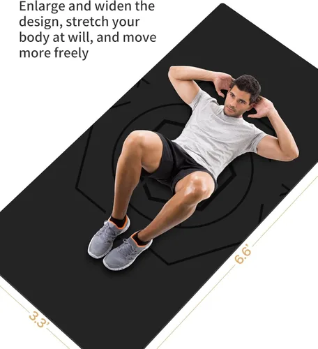 Miniatura 5 de Nuveti Alfombrilla de entrenamiento extra ancha, 1/2 pulgada de grosor, antideslizante y no tóxica, perfecta para yoga descalzo, pilates y meditación