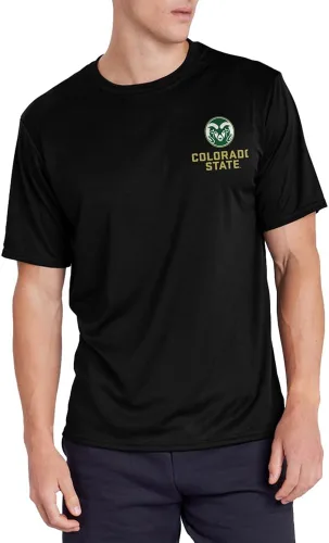 Miniatura 77 de Camiseta deportiva oficial de la NCAA Collegiate para hombre, colección negra con logotipo en el pecho izquierdo