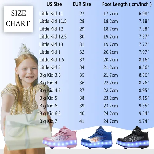Miniatura 5 de Tenis con ruedas para niños y niñas, tenis deportivos recargables con luz LED para principiantes, el mejor regalo