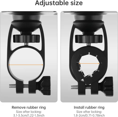 Miniatura 5 de Soporte universal para teléfono para bicicleta, compatible con teléfonos inteligentes de 4.7 a 6.8 pulgadas, ajustable, a prueba de golpes, fácil