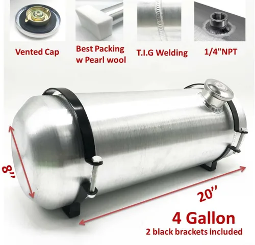 Miniatura 2 de JSD tanque de gas de 4 galones con llenado final de 8" x 20" de aluminio laminado con salida de llenado final de 1/4 NPT
