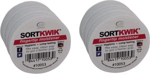LEE 10053 Sortkwik - Humedecedores para dedos de 3/8 onzas, color rosa, se vende por paquete de 6