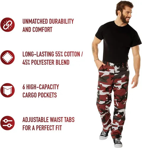 Miniatura 9 de Rothco - Pantalones tácticos de camuflaje estilo uniforme militar BDU, tipo cargo