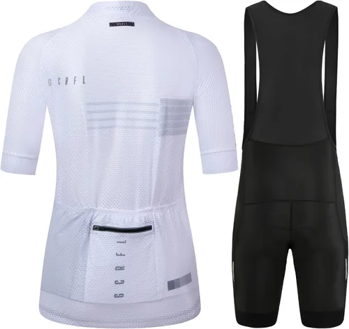 Miniatura 2 de Conjunto de camisetas de ciclismo para mujer, altamente transpirables, pantalones cortos con bolsillos y acolchado 4D