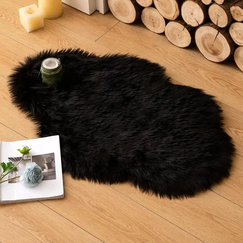 Miniatura 41 de MIULEE Alfombra de Piel de Oveja Sintética de 3 x 5 Pies, Alfombras de Área Mullidas de Lujo - Alfombra Decorativa Shag Súper Suave para Dormitorio