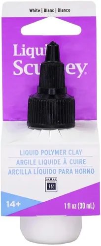 Sculpey Liquid Sculpey - Arcilla líquida de polímero para horno, blanco, botella de 1 onza, ideal para joyas, vacaciones, bricolaje, medios mixtos,
