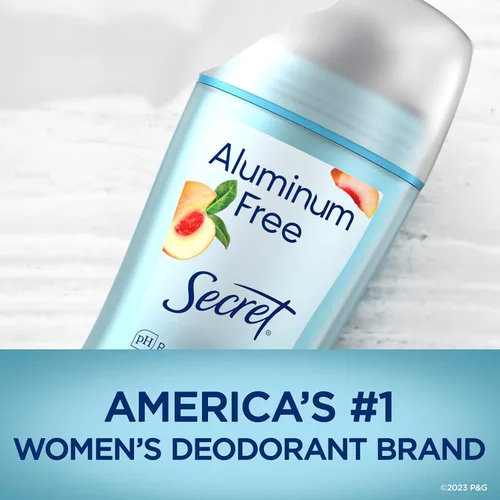 Miniatura 3 de Secret Desodorante sin aluminio para mujeres, protección contra olores durante 48 horas, libre de parabenos, tintes de talco y bicarbonato de sodio